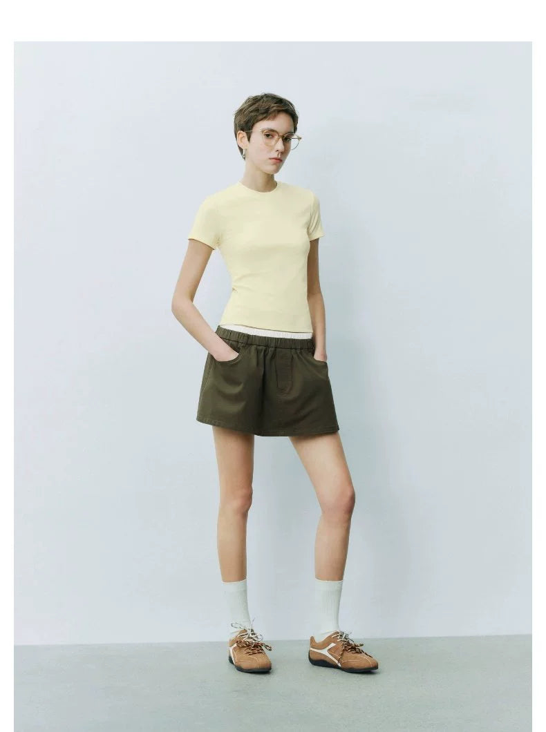 URBAN REVIVO Basic Casual Versatile Slim Tee