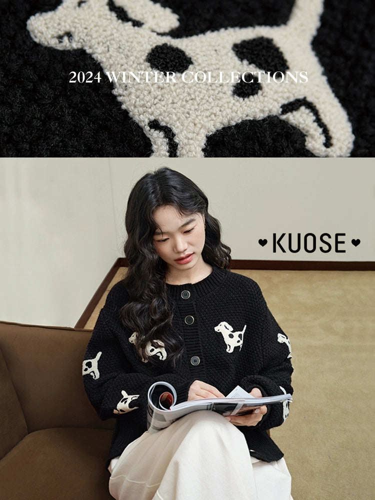 Kuose Puppy Lazy Knit Sweater