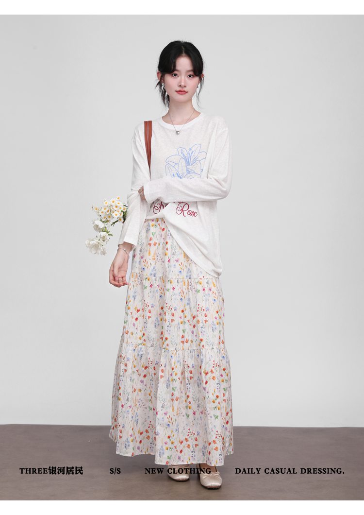 Three High Waist Thin Floral Skirts