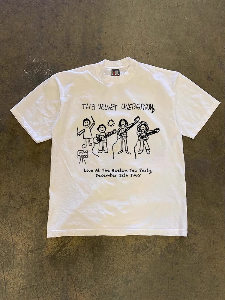UPUPXIA Fashion Loose Crew Neck Tee