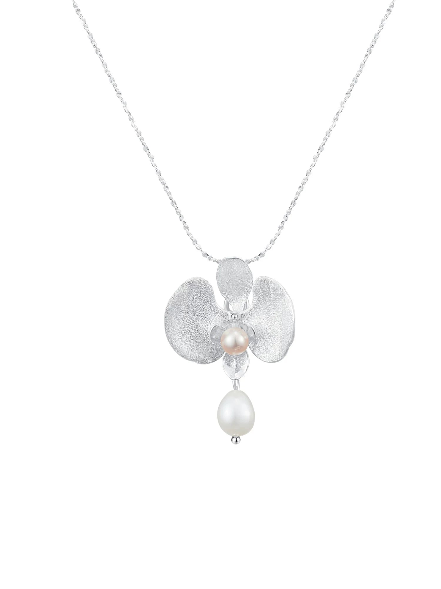 NO SOLUTION Minimalist Butterfly Orchid Necklace