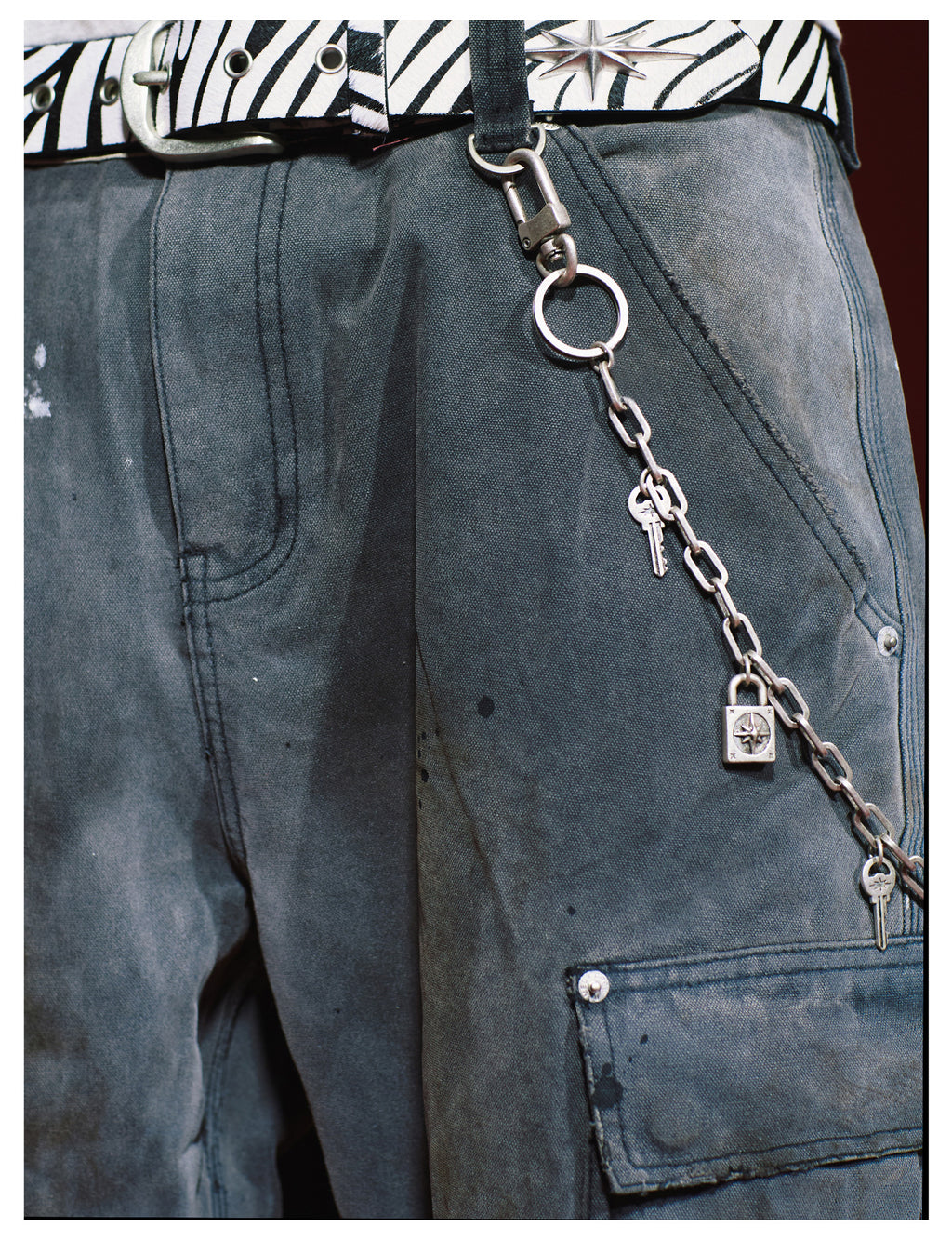 Remedy metal chain waist key lock