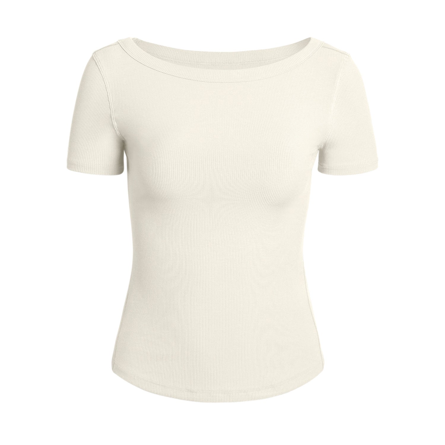 Athena Lulu One-word Collar Nude Sports Fitness Tee