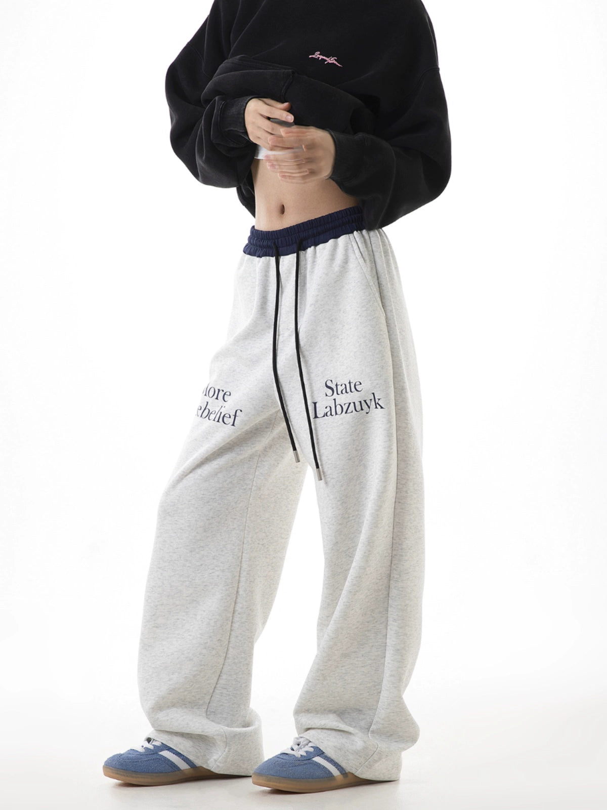 ICH MODE Vintage Straight Wide Leg Casual Pants