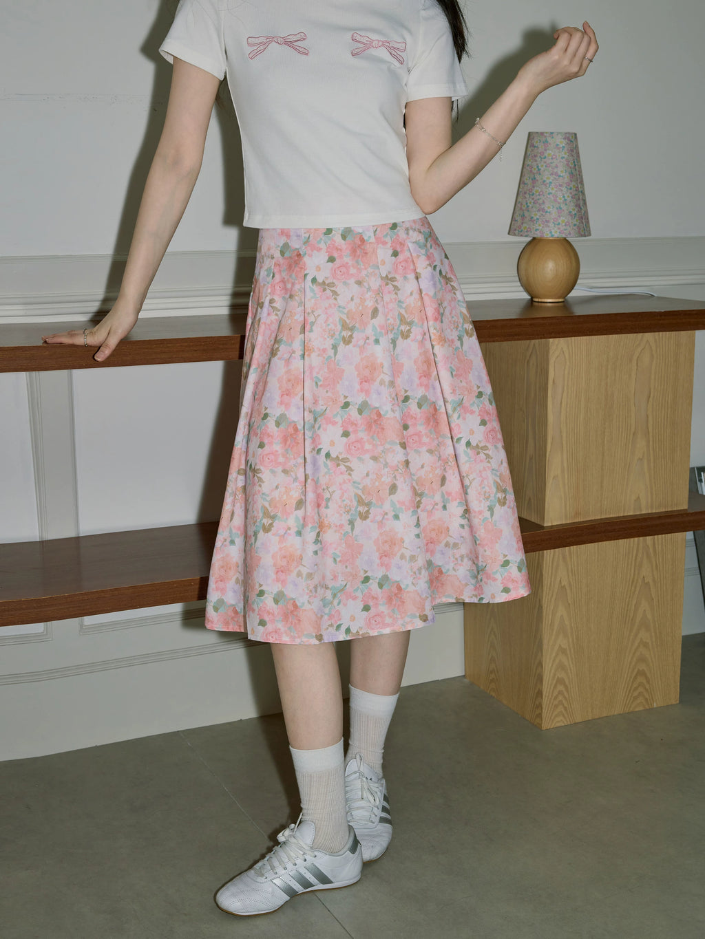 XUJING High Waist and Thin Temperament Floral Skirt