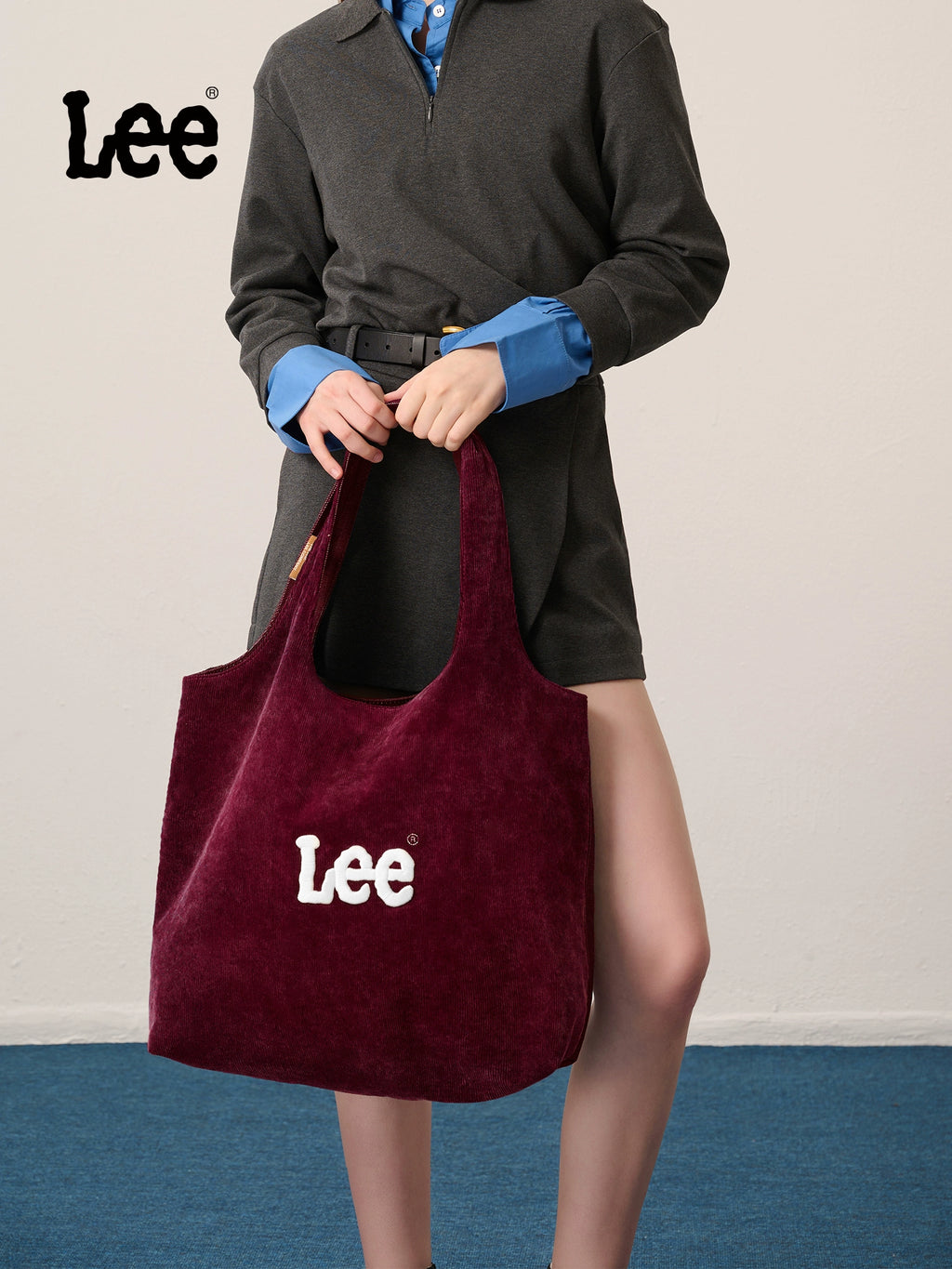 Lee Corduroy Large Capacity Handheld Shoulder Bag