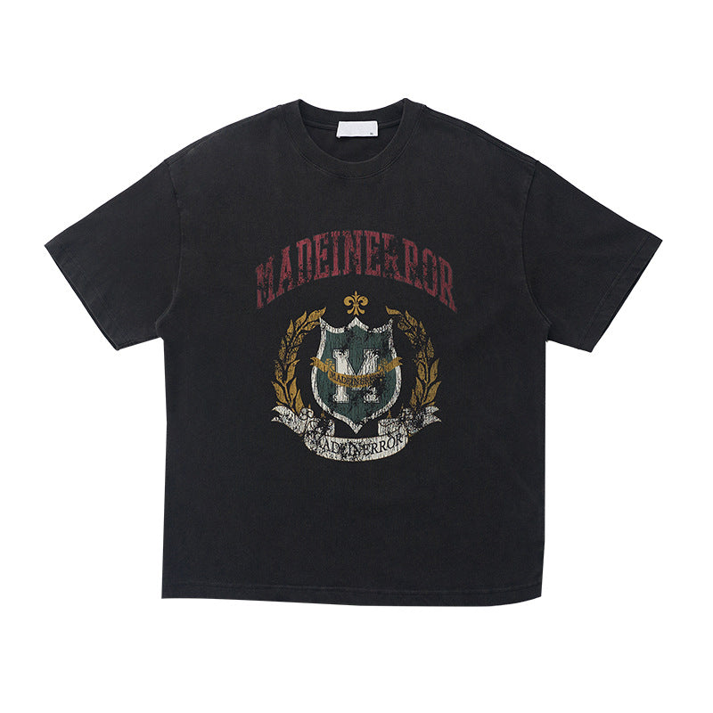 UNF old college cracked texture tee