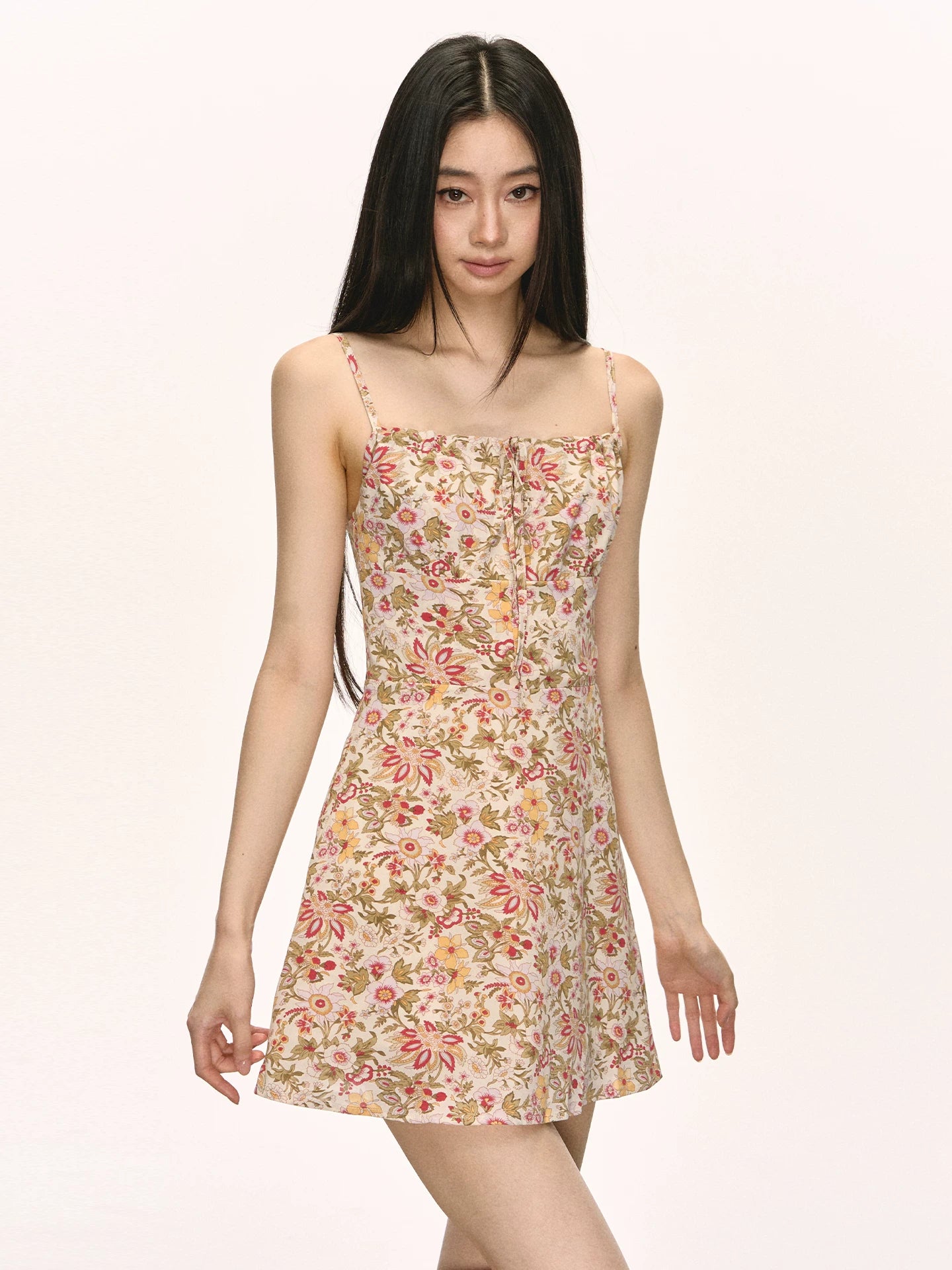 Anna Aneae Waist Thin Floral Suspender Dress