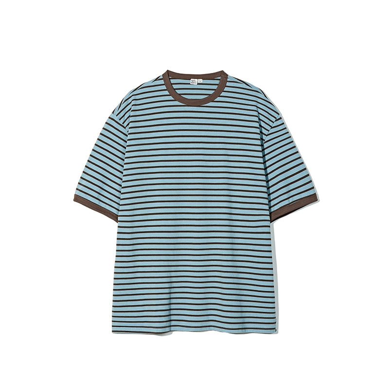 PARTIMENTO Striped Crew Neck Tee