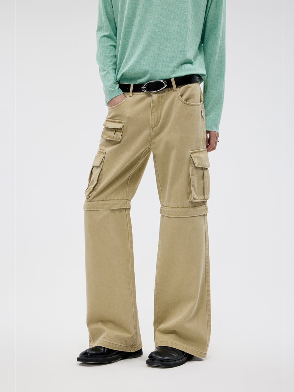 FUNKYFUN Removable Low-rise Straight-leg Pants