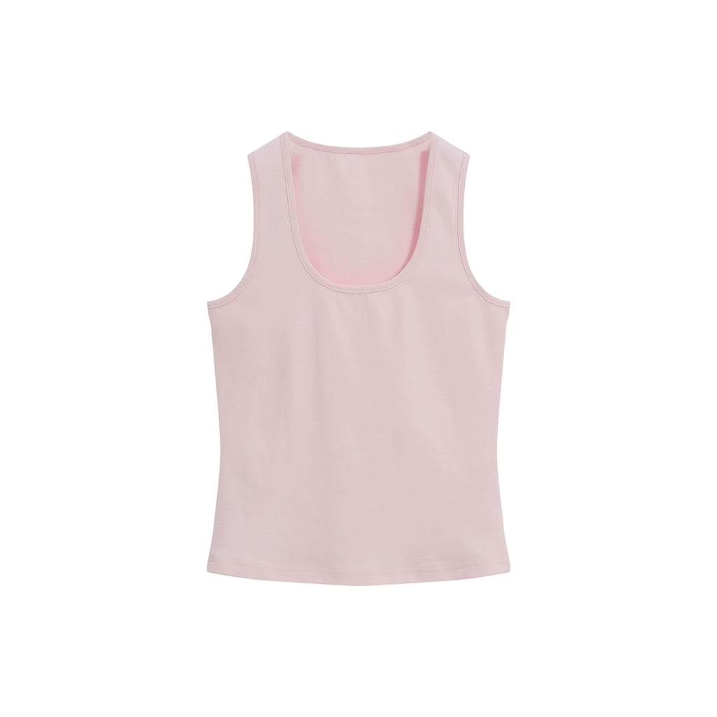 FUNKYFUN Stretch Slim U-neckline Vest