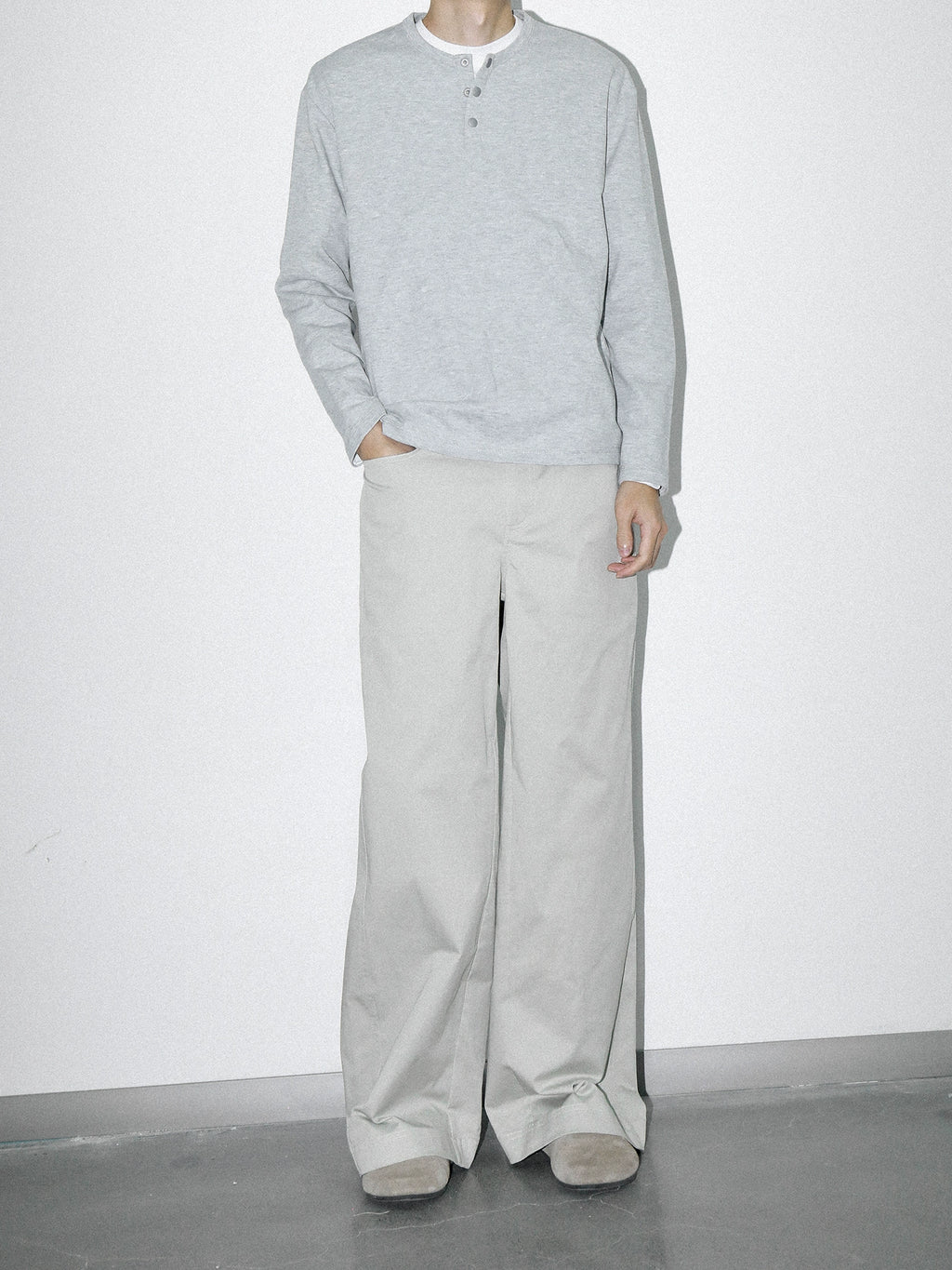 PLUS NO LOGO A Straight Wide-leg Slacks