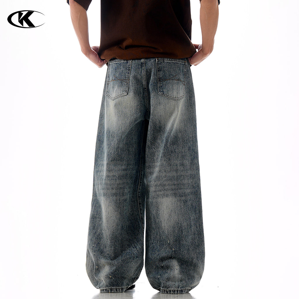 11KN Retro Loose Gradual Change Wear Three-dimensional Casual Pants