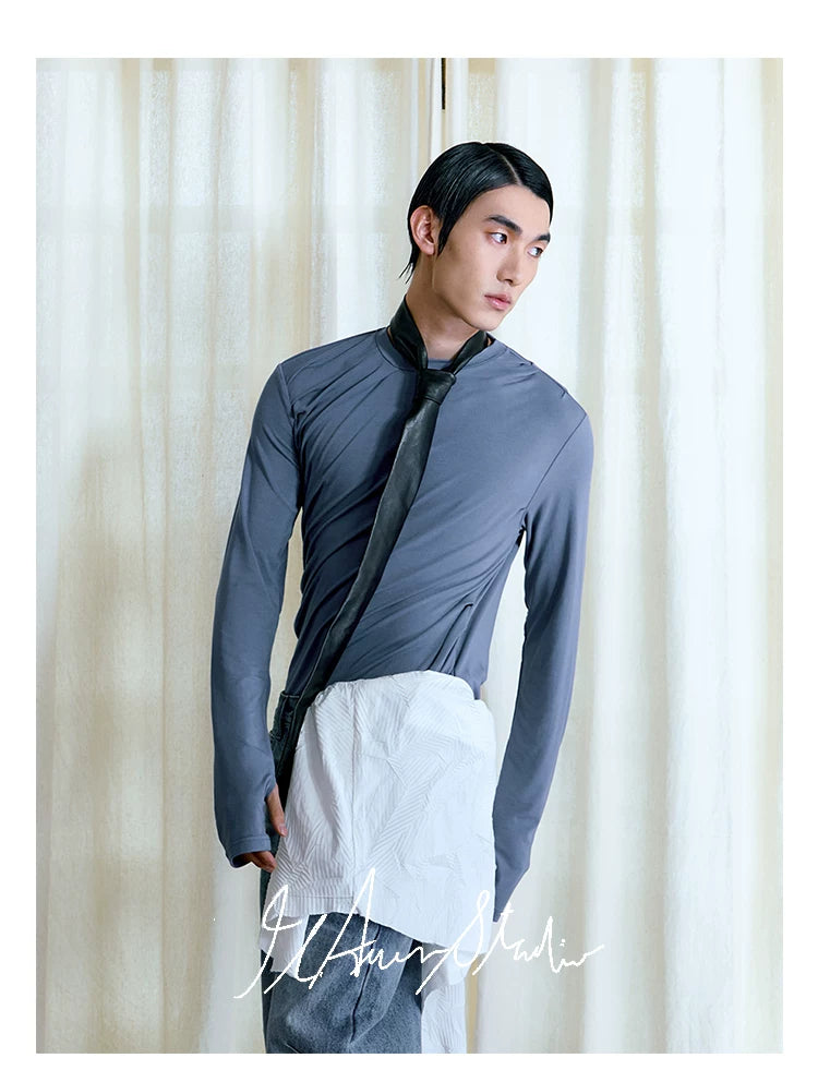 JCAESAR Retro Erasable Leather Tie