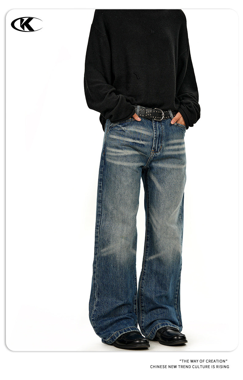 11KN Gradual Change Loose Versatile Straight Jeans