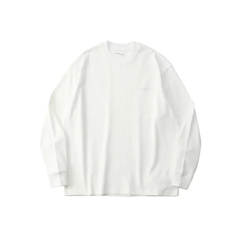 LIVINGTOWN Basic Casual Loose Small Neckline Embroidery Long Sleeve