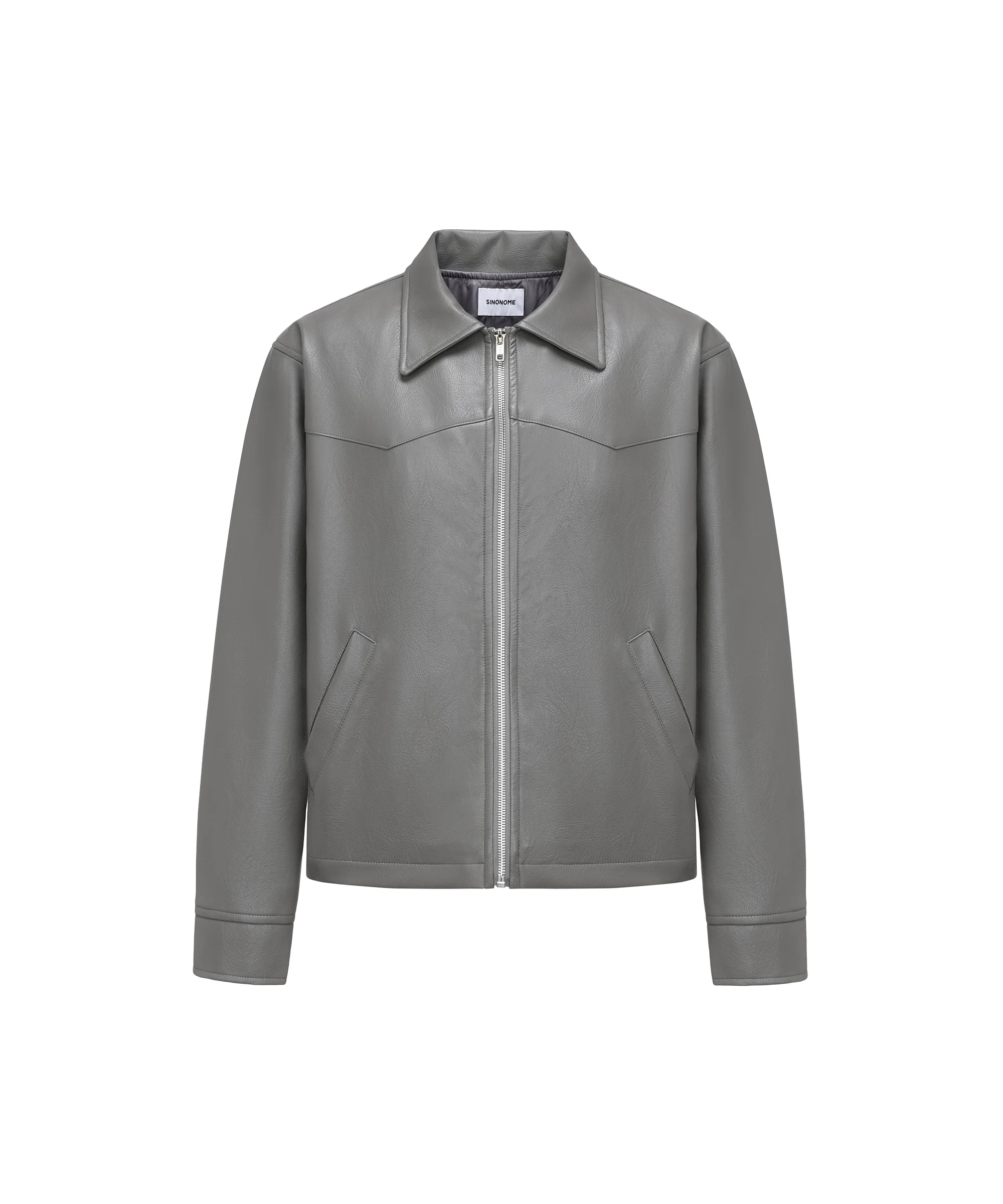 SINONOME faux PU short leather jacket cleanfit