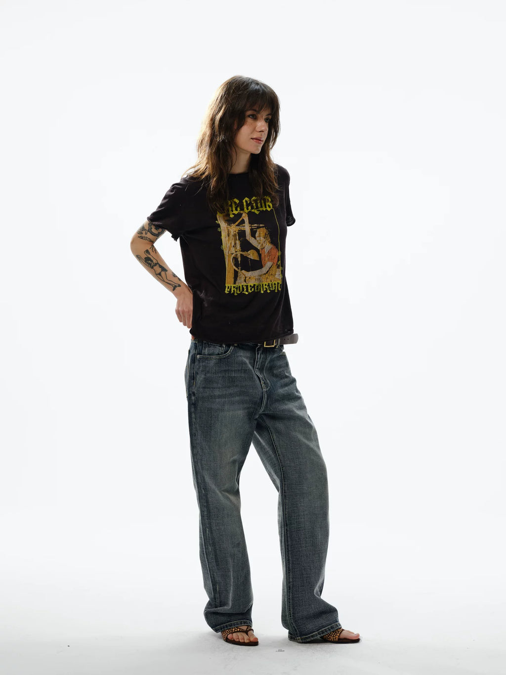 TREclub Retro Millennial Crimped Print Casual Tee