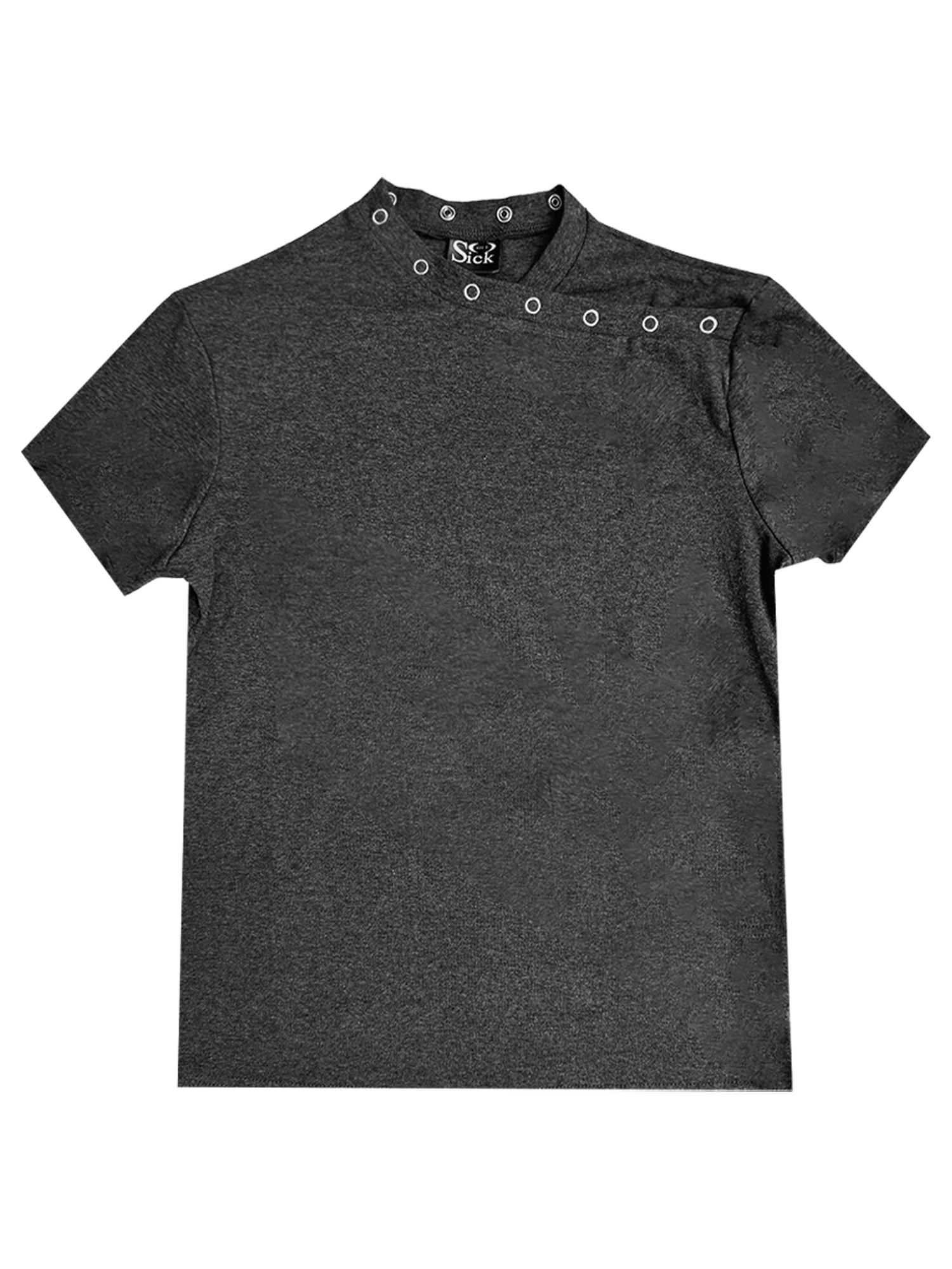 Sosick Metal Buckle Crossed Shoulder Knitted Slim Fit Tee