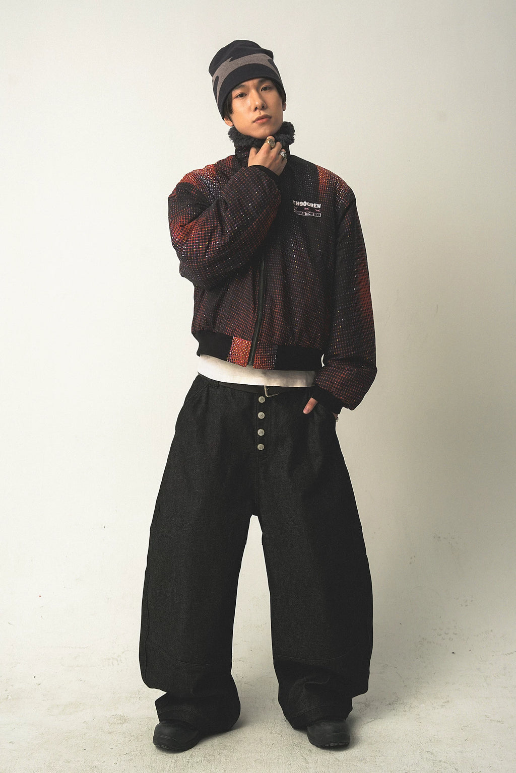 TH90 25FW Fake-breasted Loose Casual Jeans