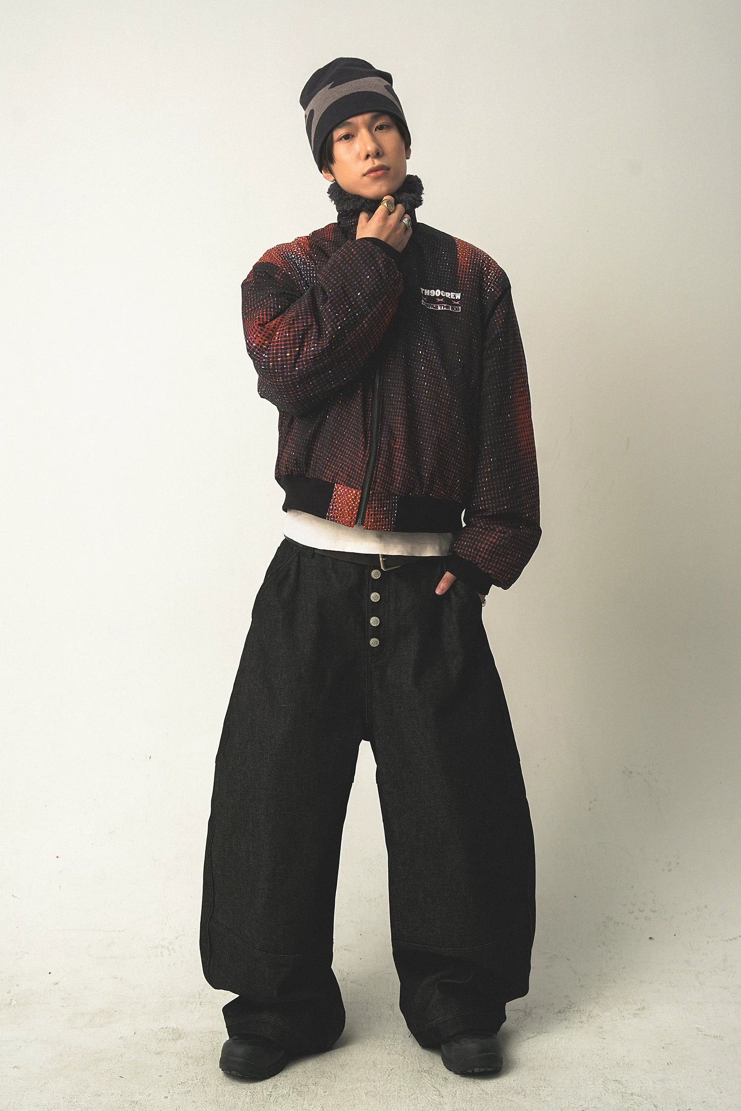 TH90 25FW Fake-breasted Loose Casual Jeans