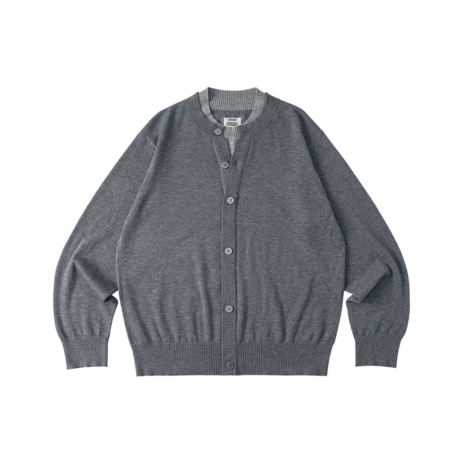 LR Contrasting Neckline Lazy Fake Two-piece Knitted Sweater