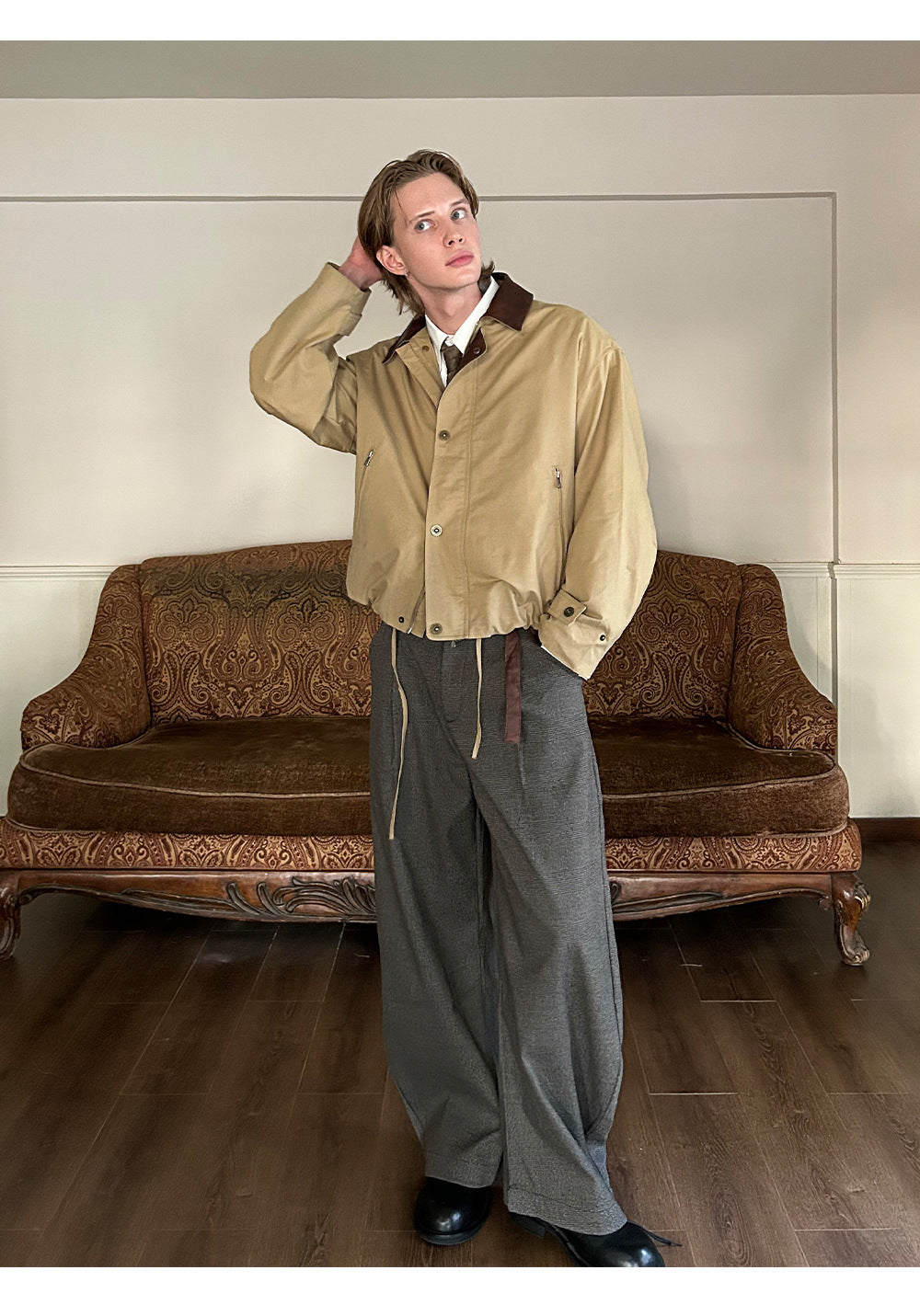 EME Vintage Leather Loose Jacket