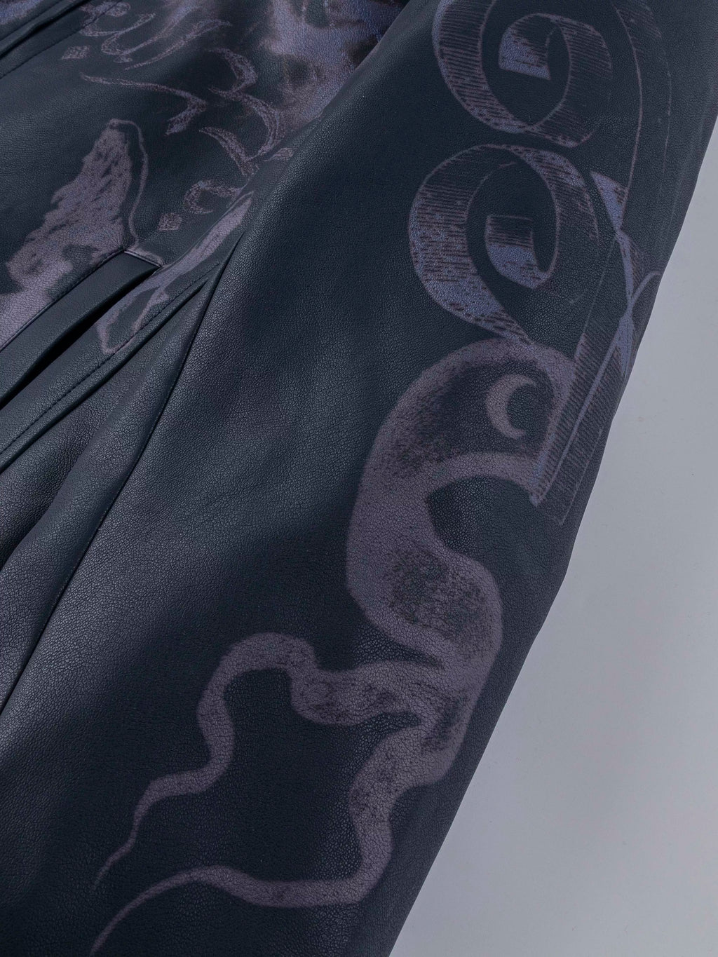 VETERANBOI TATOO PRINT LEATHER JACKET