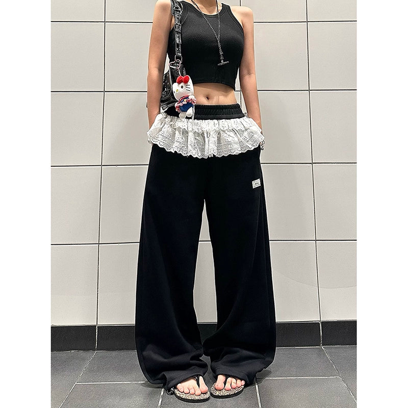 RHNDE Vintage Stitched Lace Slacks