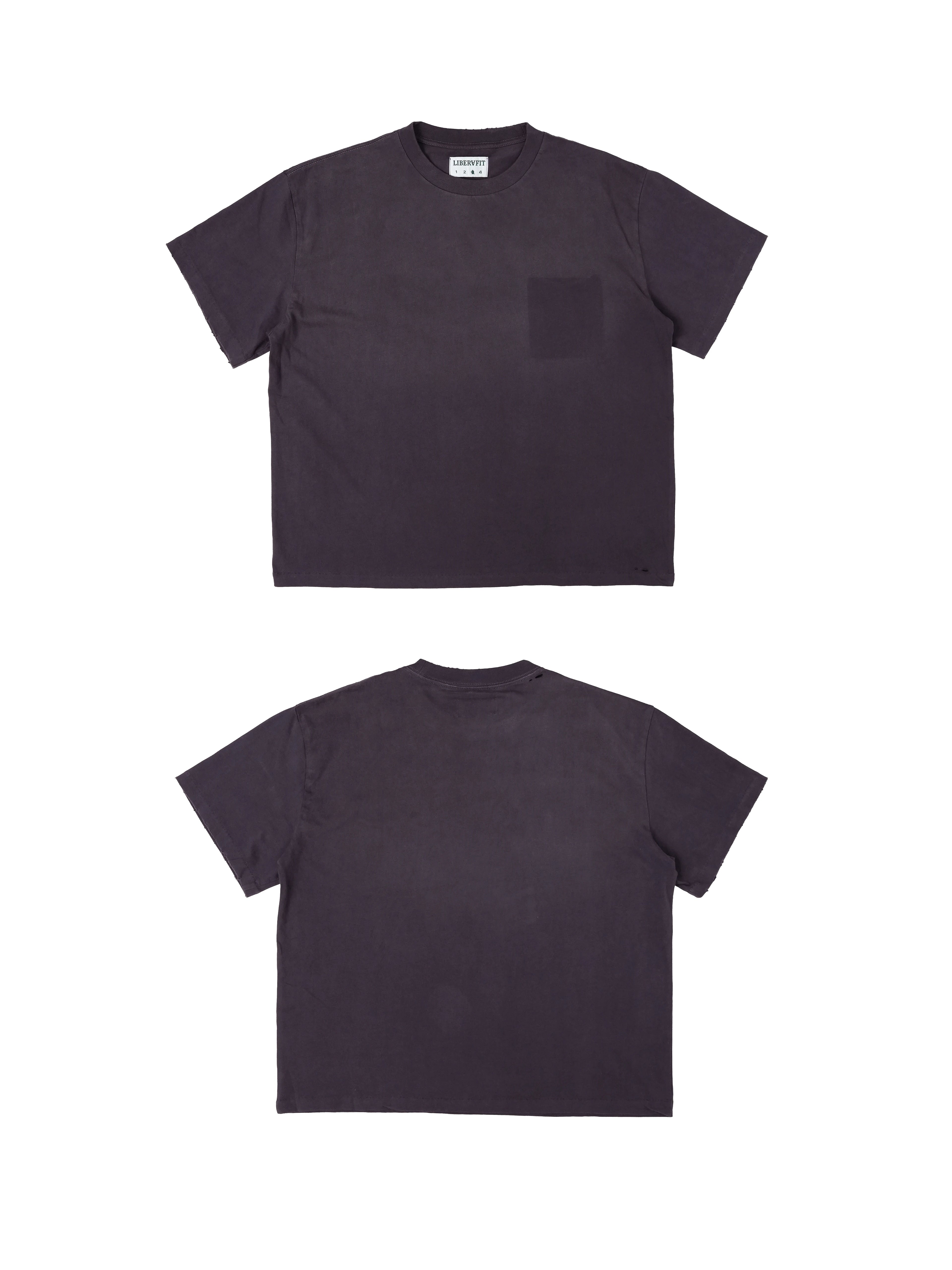LIBERAFIT Simple Old Round Neck Casual Tee