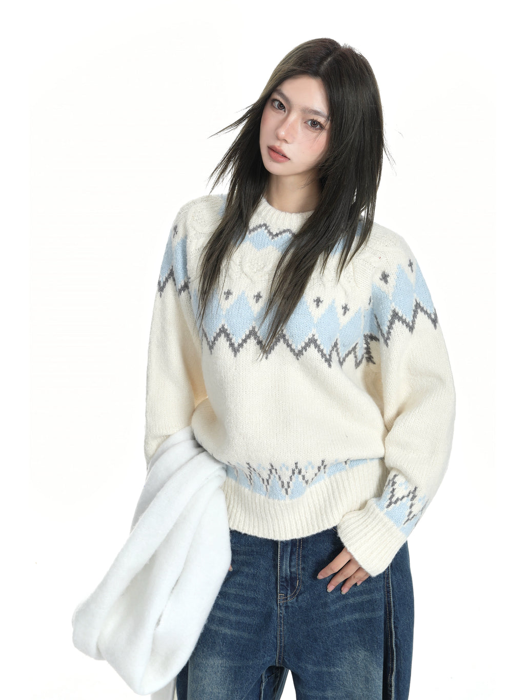 KDASE Retro Lazy Soft Waxy Oversized Knitted Sweater