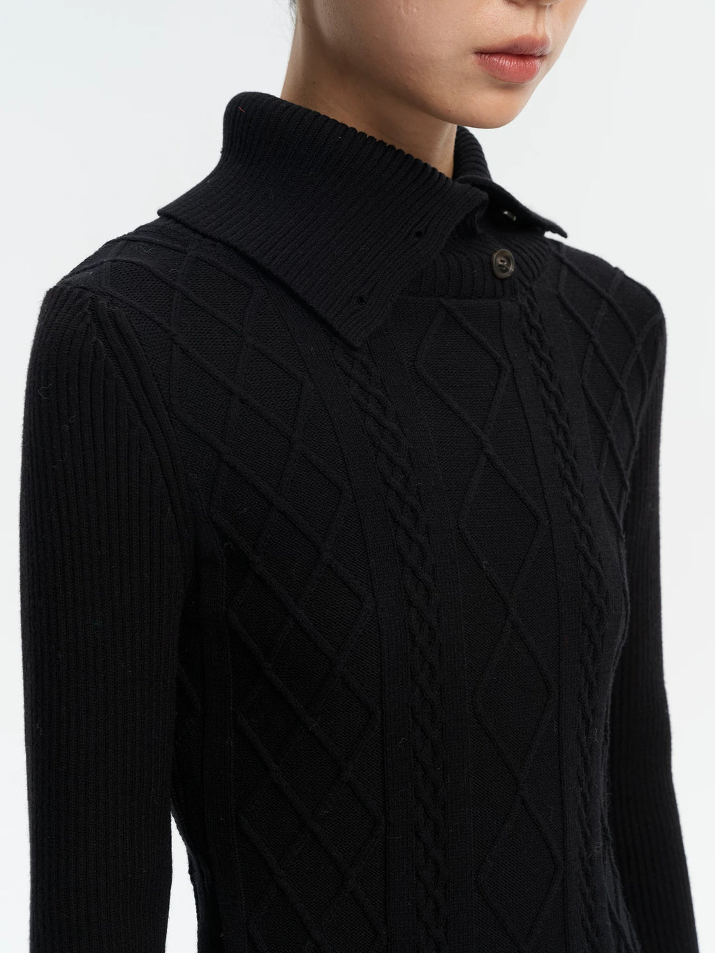 LINY LIBERTY Turtleneck Slim-fit Knitted Bottom Long Sleeves