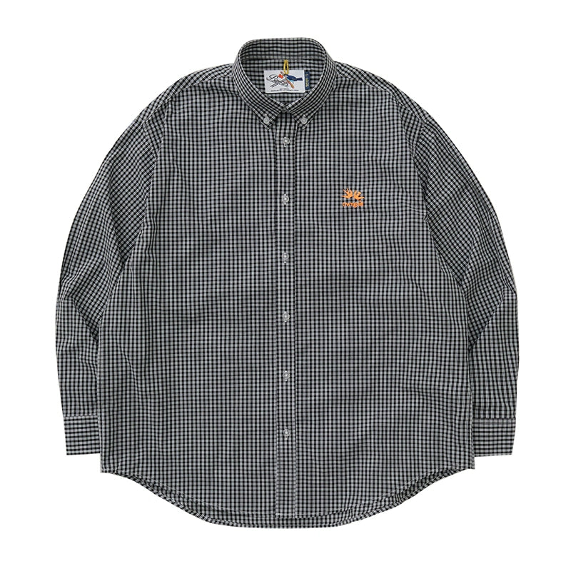 Battles Baseball Long Sleeve Checkered Shirt