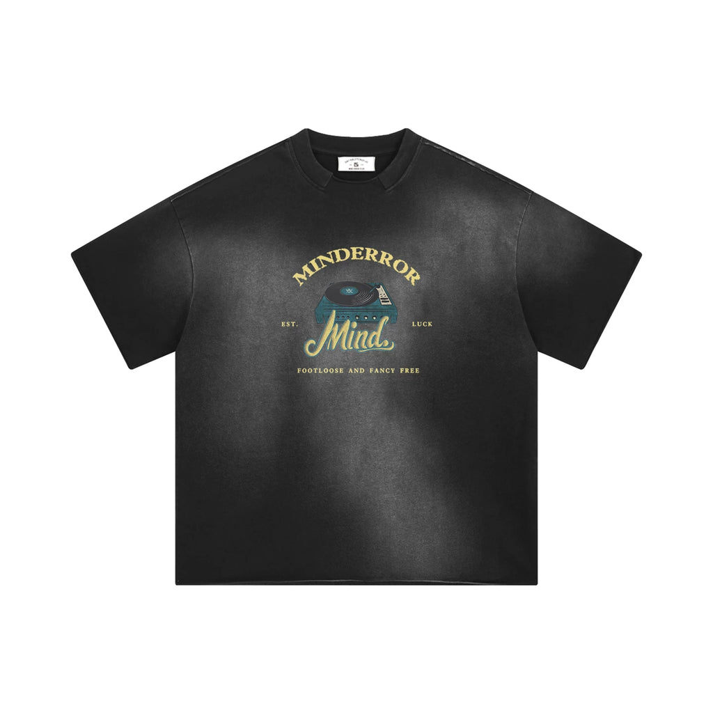 MindError Retro Record Player Print Tie-dye Tee