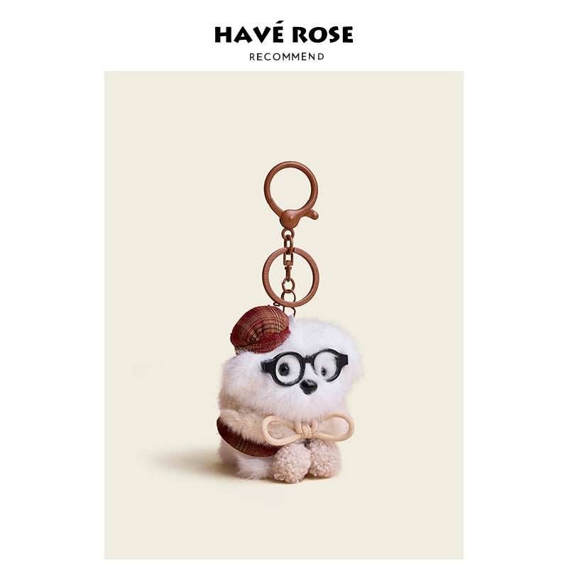 HAVEROSE Masked Dog Plush Doll Pendant