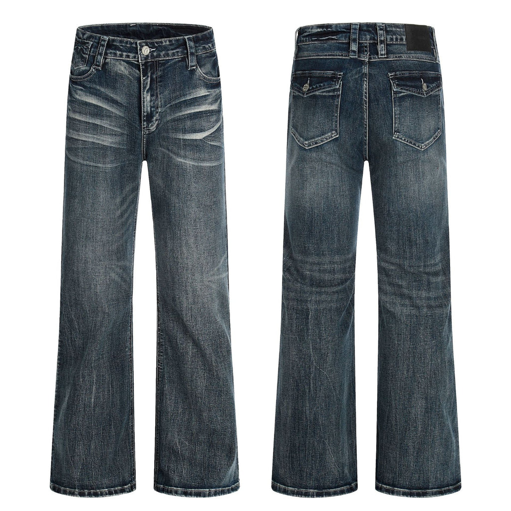 11KN Micro-pull Retro Cat Whisker Loose Jeans