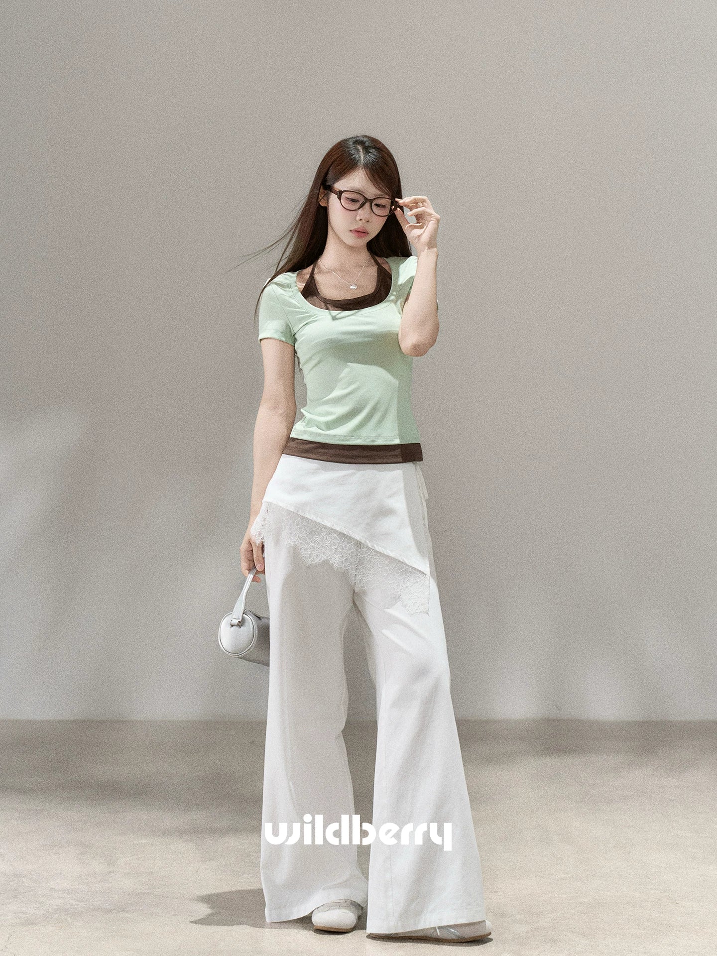 Wildberry High Waist Casual Fart Curtain Pants
