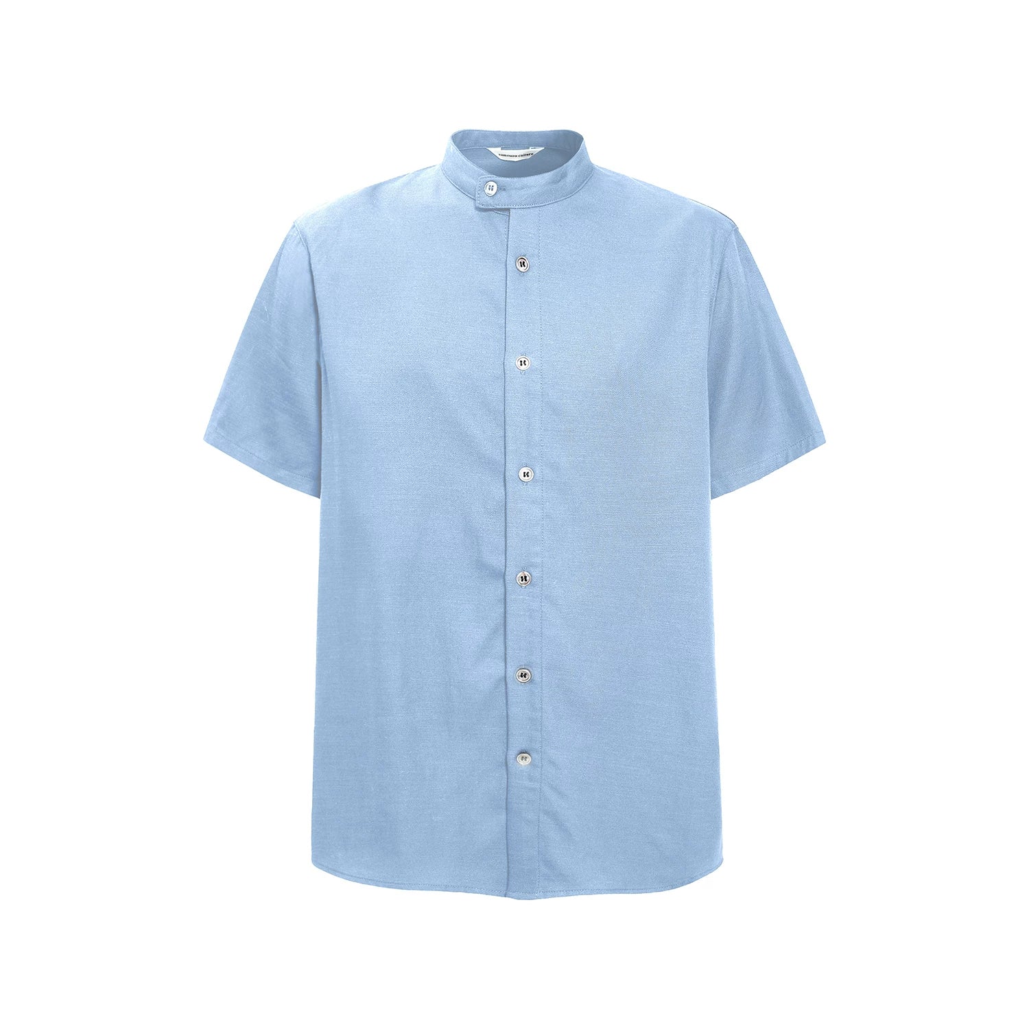 Sameuoo Stand-up Collar Linen Casual Shirt