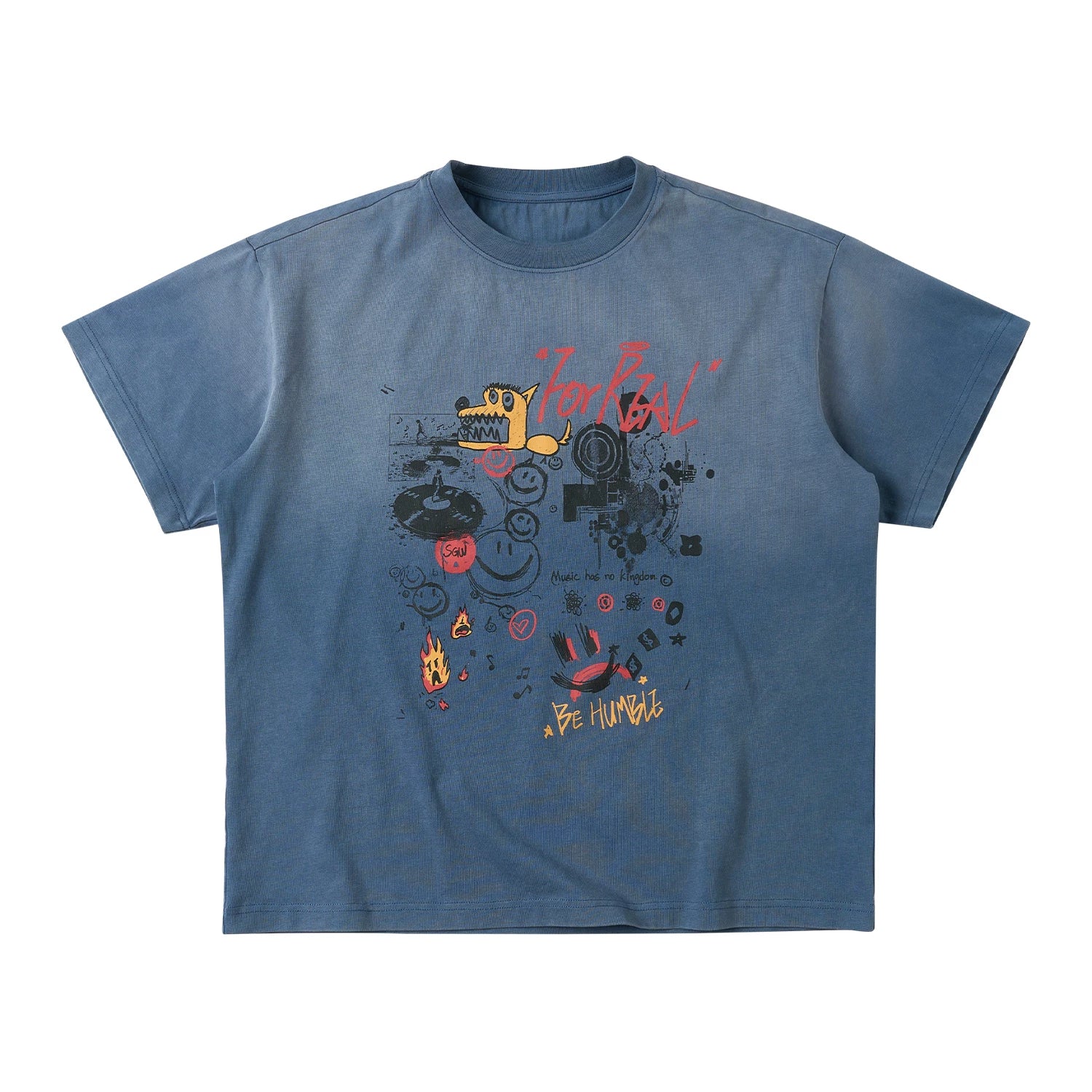 SAXGENWON Graffiti Print Loose Tee