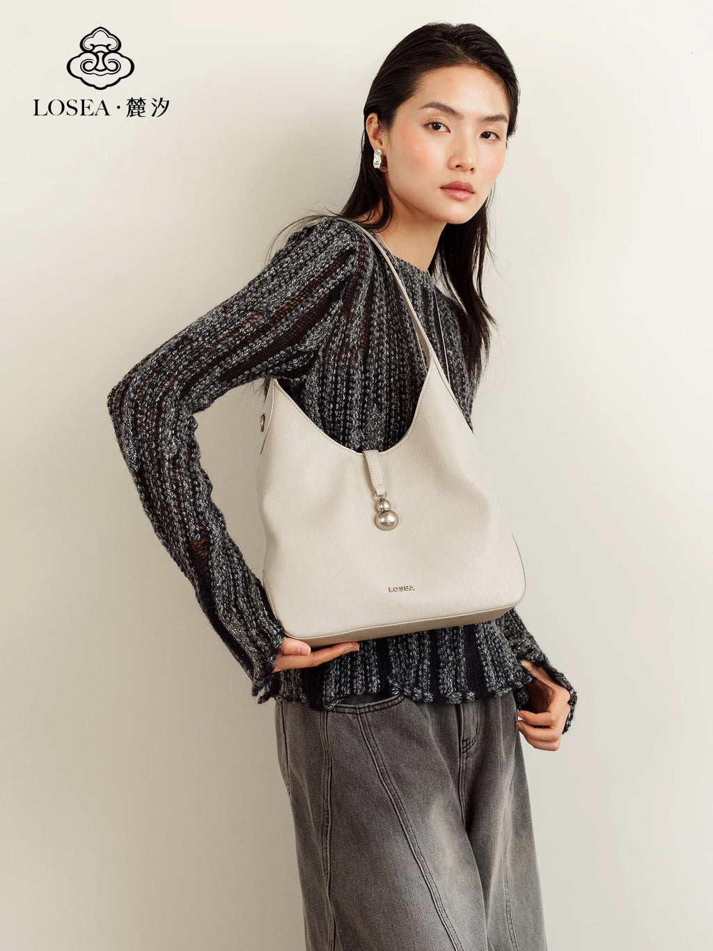 LOSEA Leather Gourd Large Capacity Shoulder Bag
