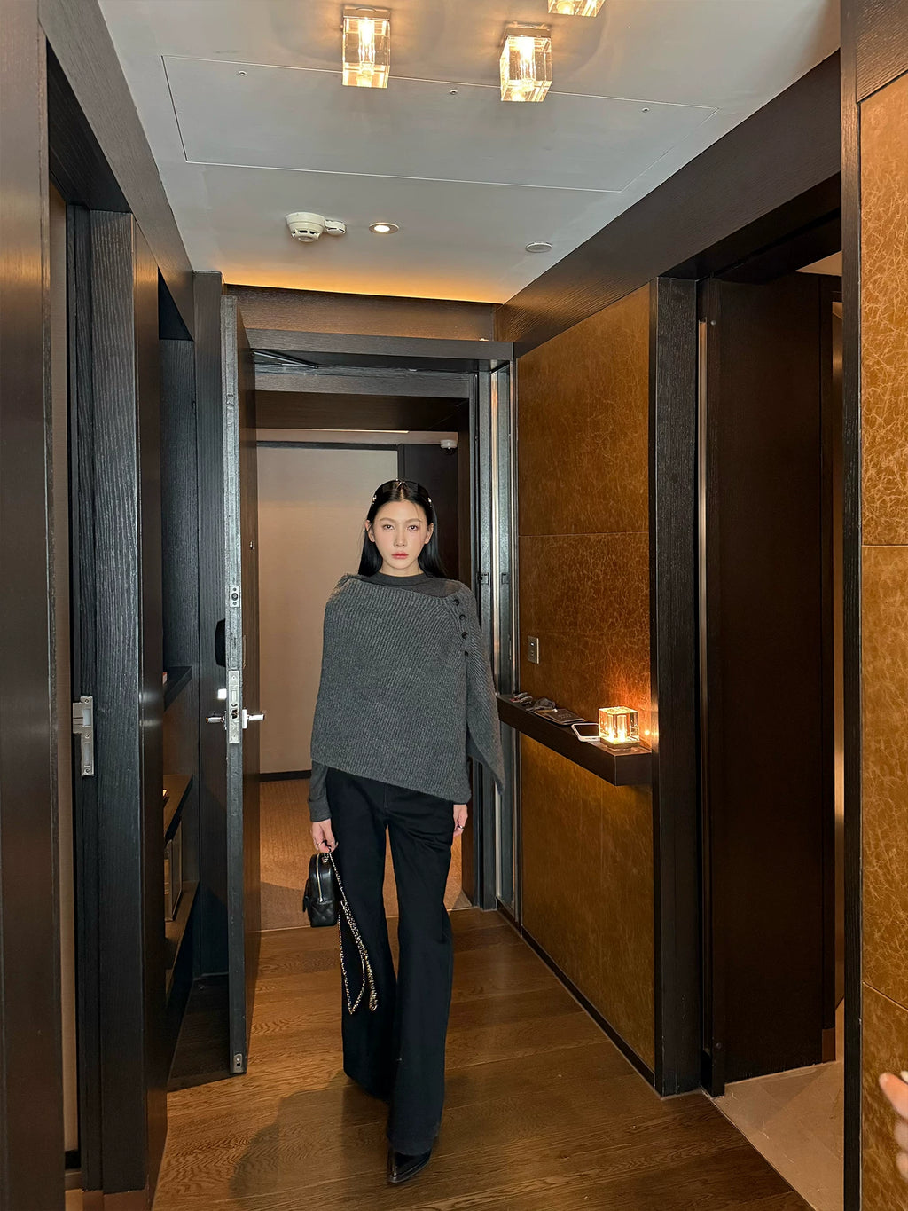 YOUNG KYLIN Fleece Straight Wide-leg Jeans