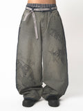 TH90 Vintage Full Print Wide Leg Jeans