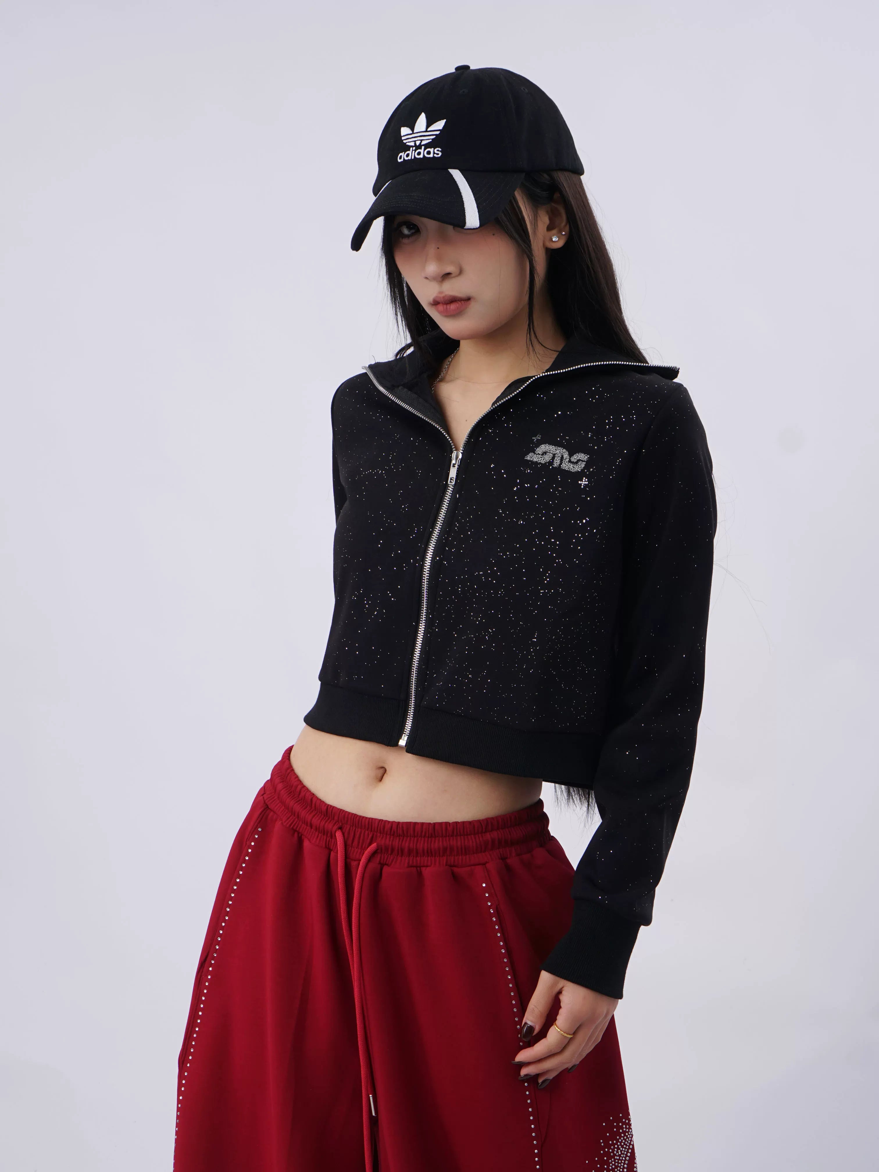 SAMUSAN Hot Diamond Three-dimensional Embroidered Sweater Jacket