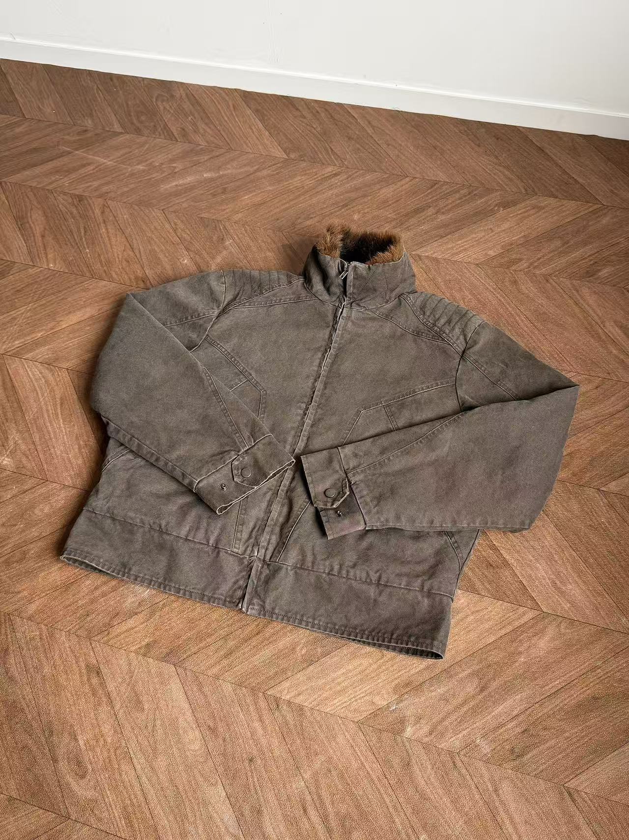 EME Stand-up Neck Zip Vintage Jacket