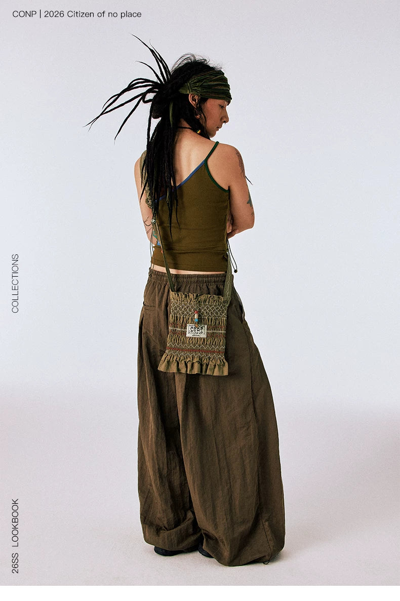 CONP Pleated Wrap Embroidery Nomadic Oblique Span Pouch