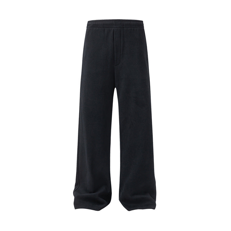 UNF Fleece Thickened Silhouette Straight-leg Pants