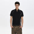 A PUEE Open Line Half Zipper Front Shoulder Tee
