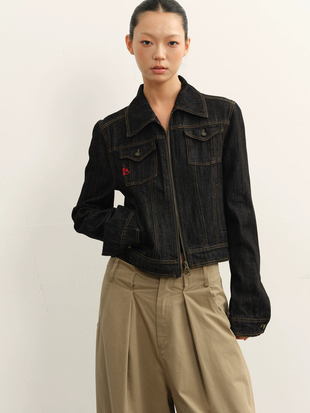 LINY LIBERTY Vintage Loose Denim Short Jacket