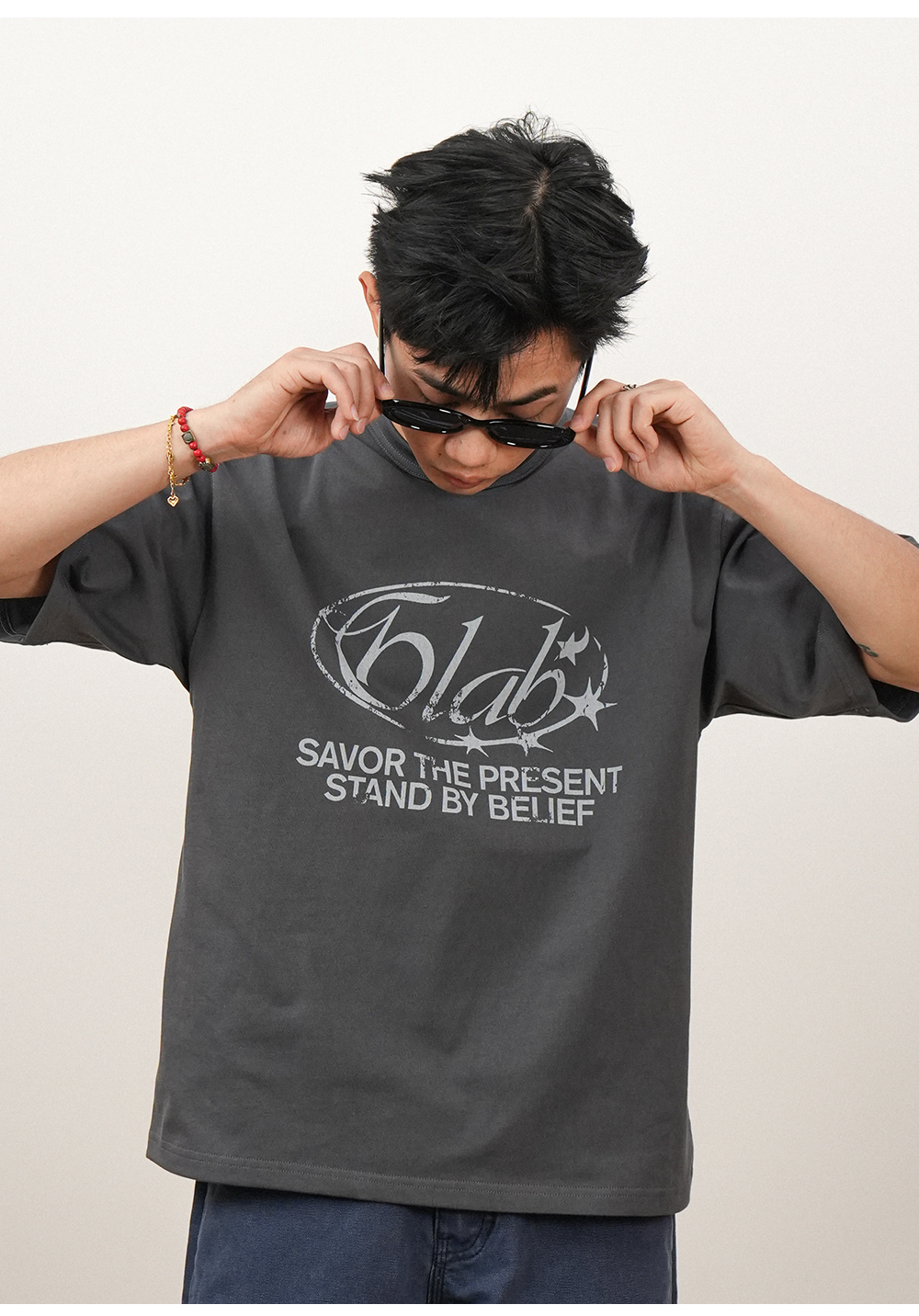 GOODLIVEABLE Digital Direct Injection LOGO Printing Loose Tee