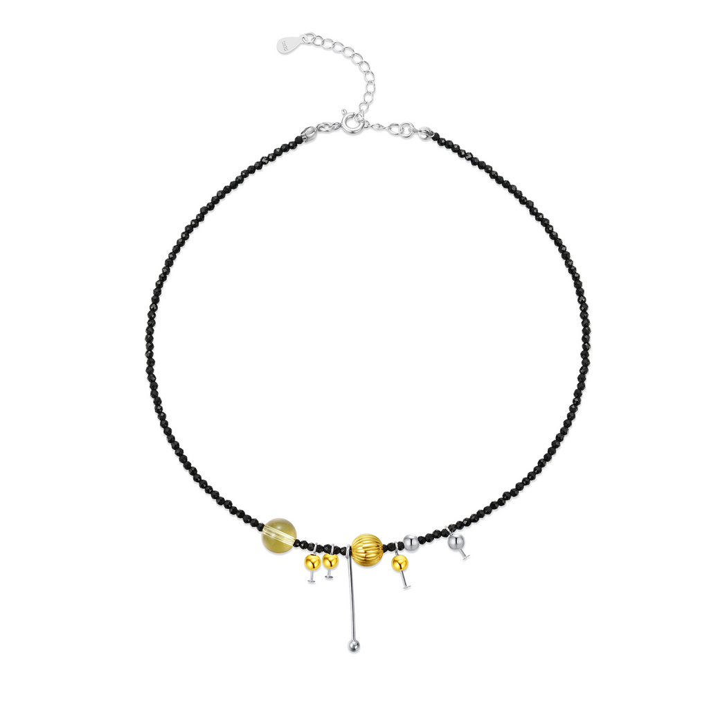 NO SOLUTION Punk Stacked Crystal Necklace